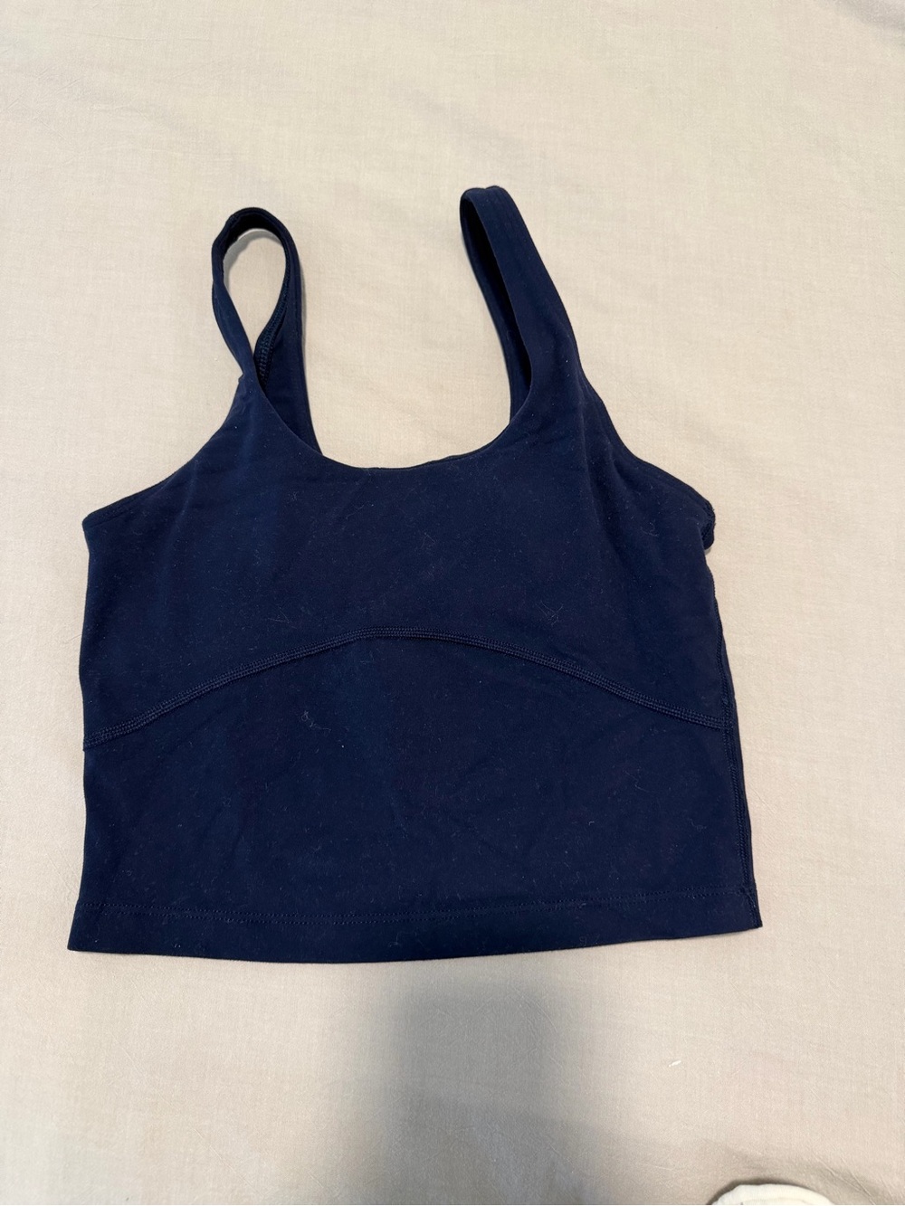 TNA Navy Scoop-Neck Crop Tank